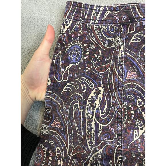 Knox Rose Mini Skirt 14 Large Corduroy Paisley Button Front Pockets Western Y2K - Picture 3 of 9